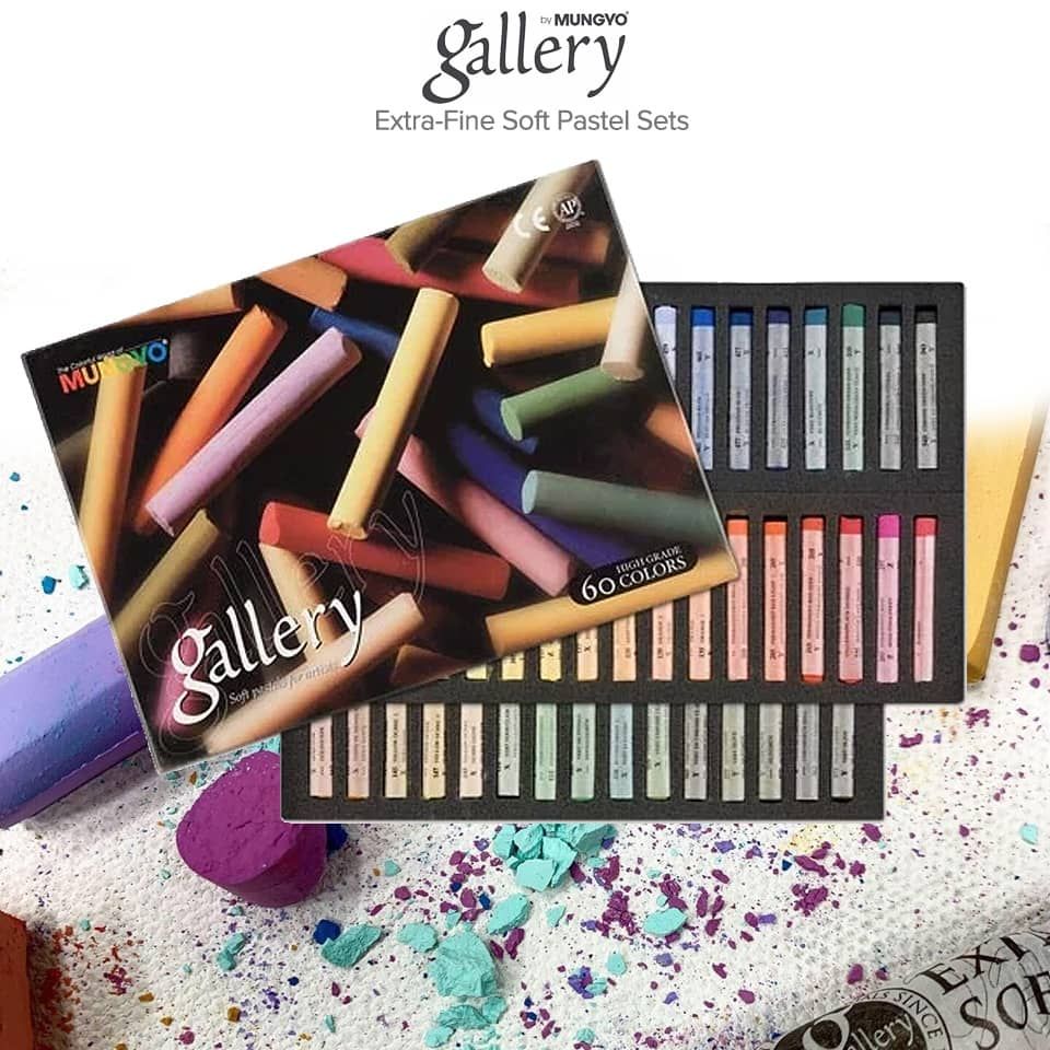 Used Gallery Studio Deluxe Art Set with Wooden Case Colored pencil pastels  paint