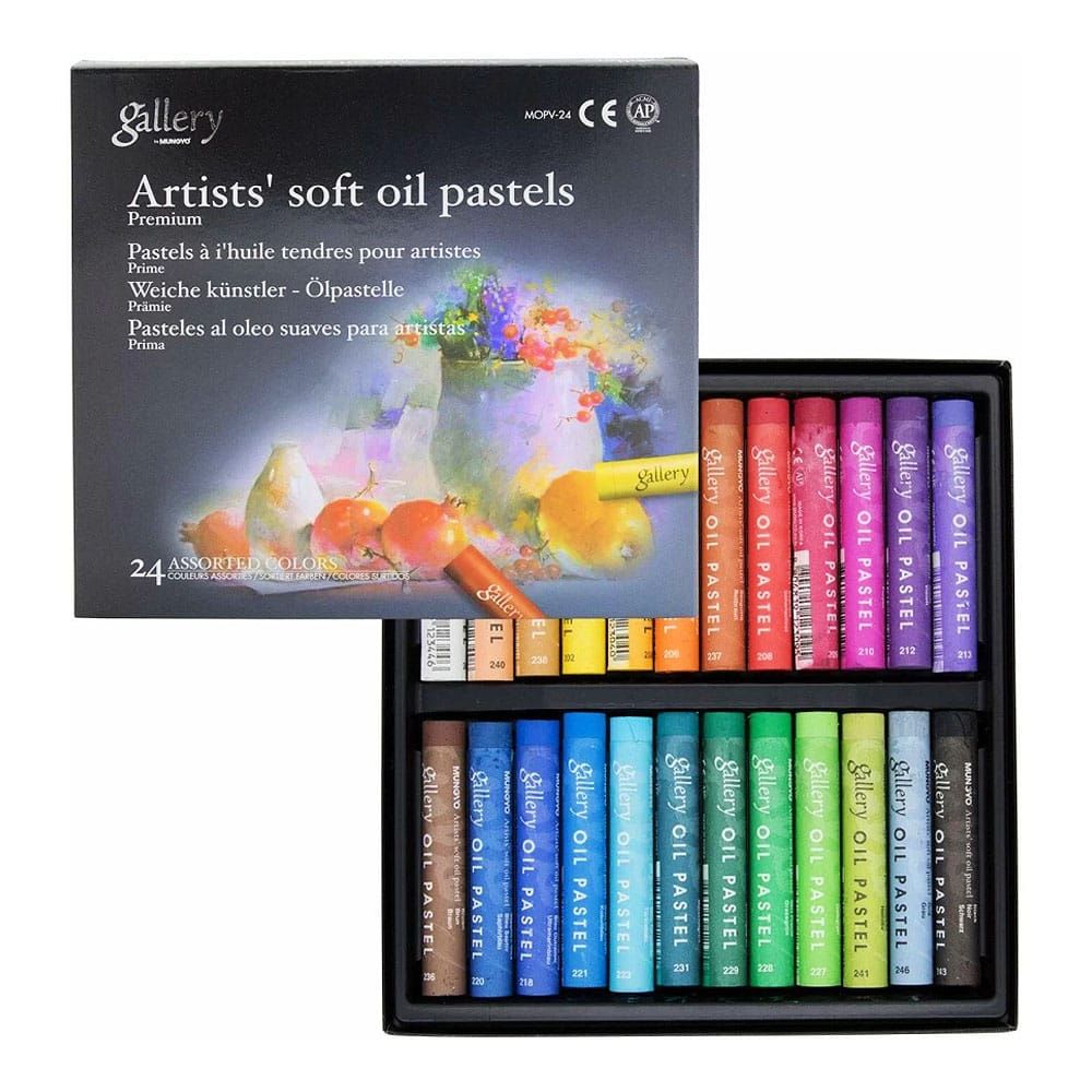 Mungyo 12/24 Colors Fluorescent Soft Oil Pastel Dry Metallic Crayons For  Drawing Color Art School