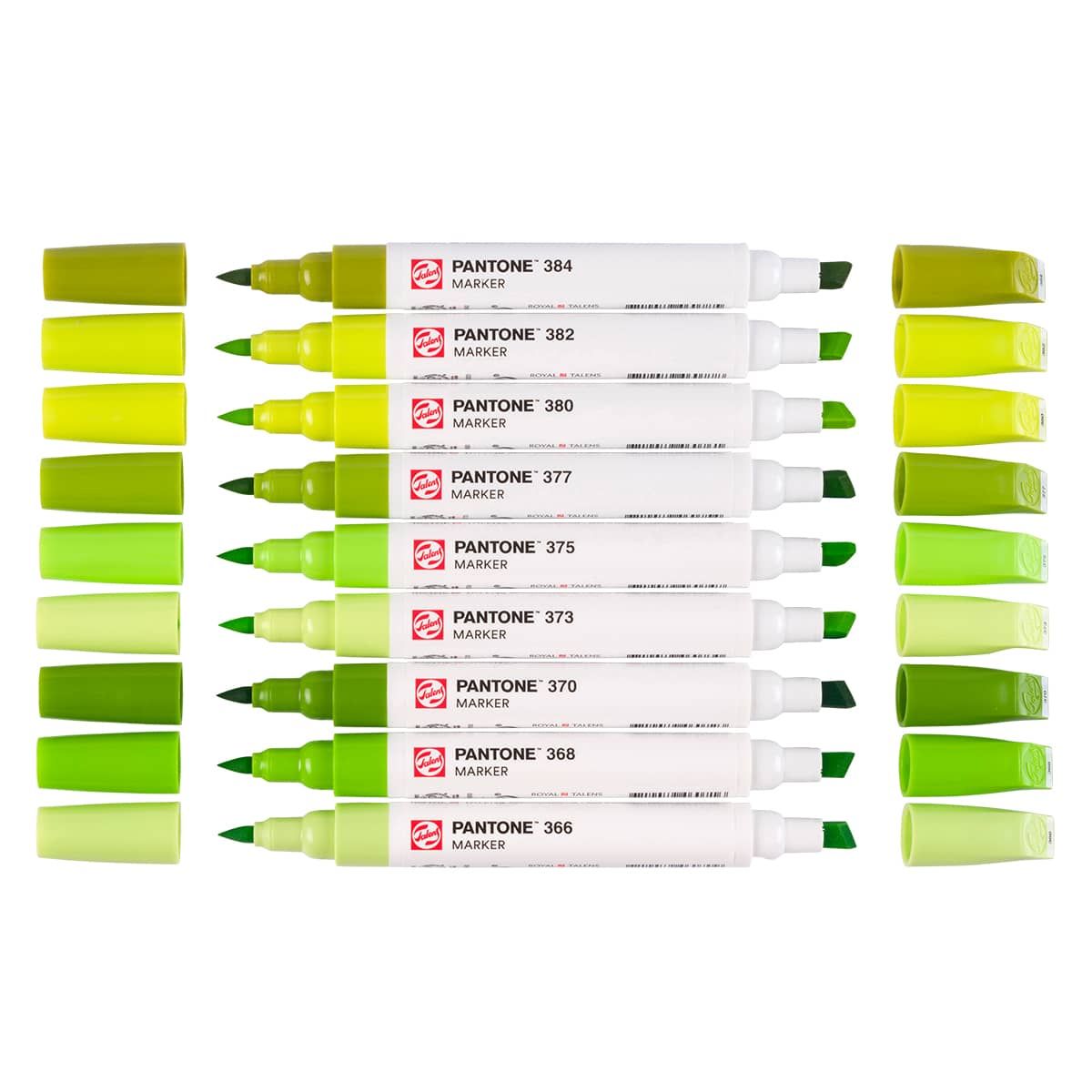 Pantone Dual Tip Marker Green Yellow Set of 9