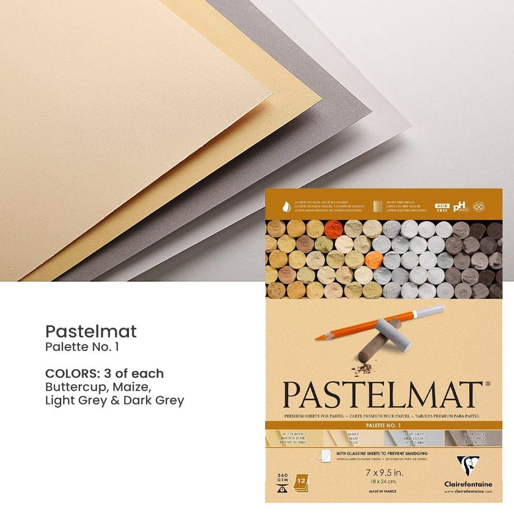 Clairefontaine : No.1 : Pastelmat Pad : 18x24cm : 12 Sheets : 360gsm