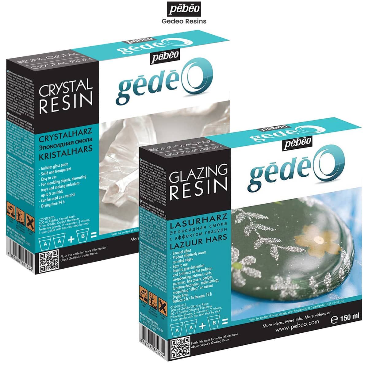 Pebeo Gedeo Pearl Finish Resin 150ml Kit in White, Gold or Vermeil