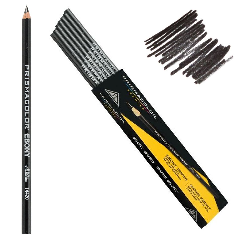  Prismacolor Ebony Graphite Drawing Pencils, Black, Box