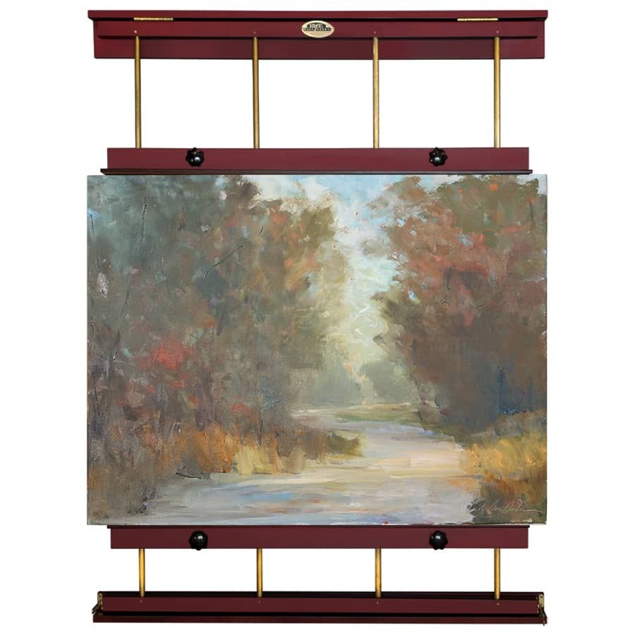 Rue Wall Easel Large, Mahogany & Brass 48 Wide