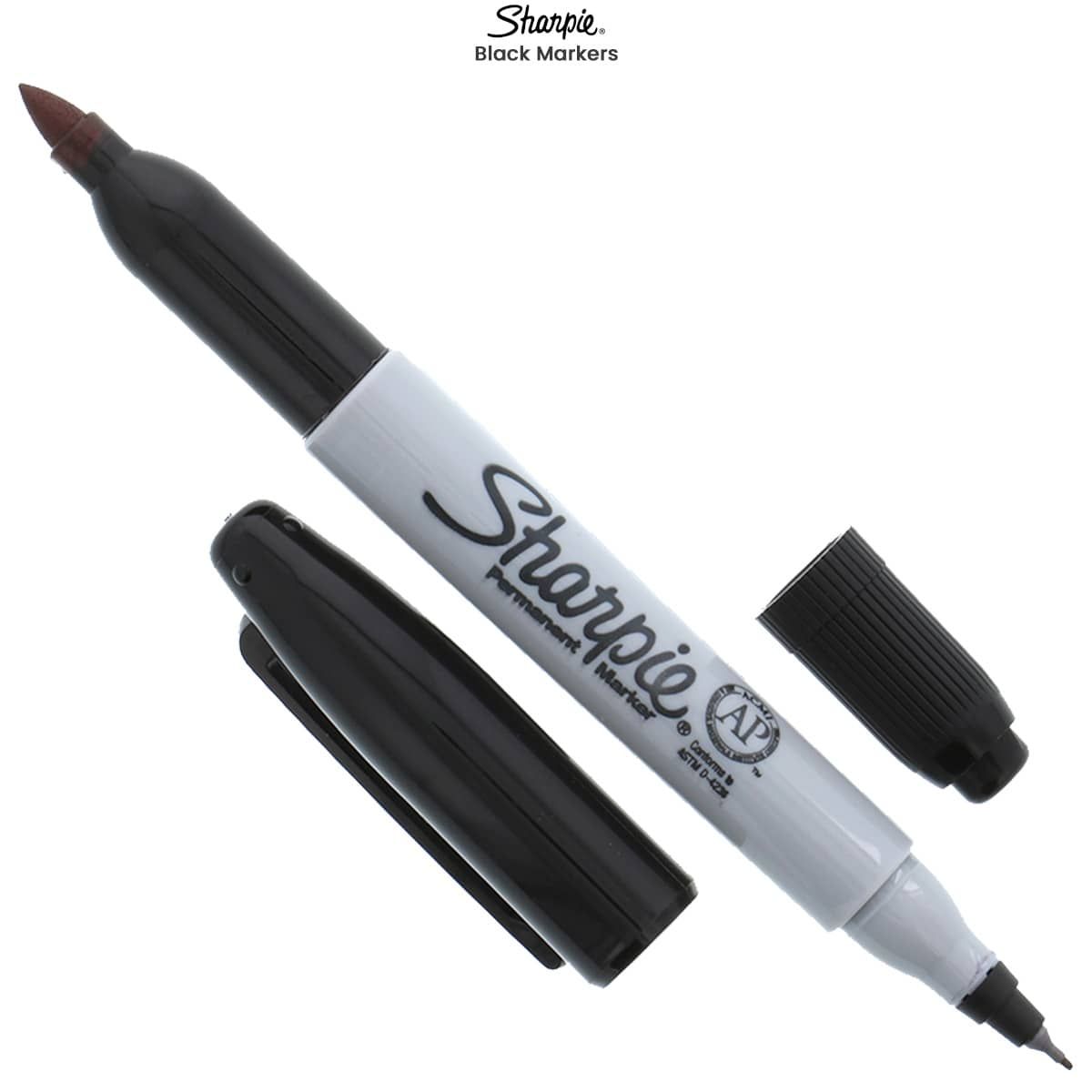 SHARPIE Permanent Markers, Ultra Fine Point, Black 9ct Auction