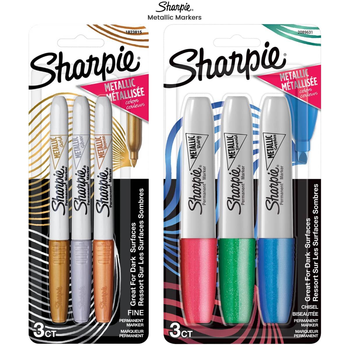 Sharpie Chisel Tip Metallic Marker - Ruby/Emerald/Sapphire, Set of 3