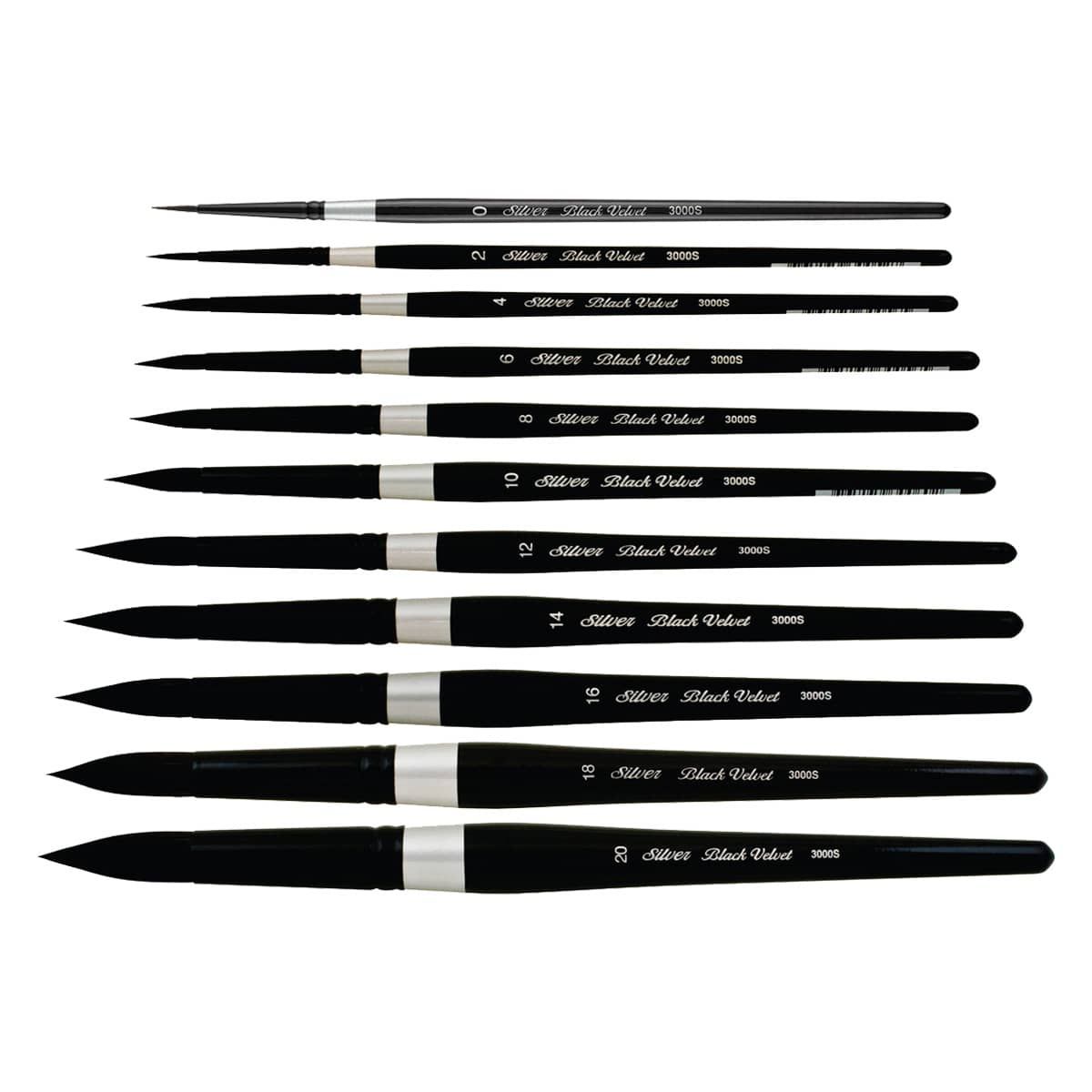Silver Brush Limited 3000S8 Black Velvet Blend Watercolor SH Round 8 for  sale online