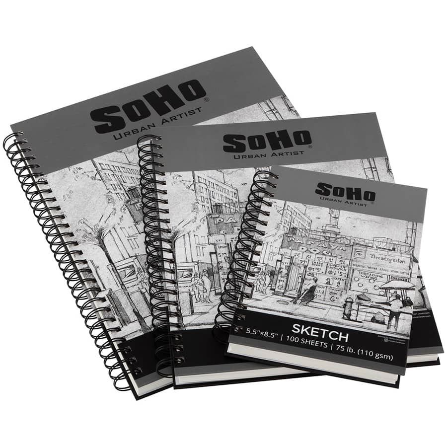 Soho Urban Artist Colossal Sketch Pads 11x14 - Tape Bound Sketchbook for Artists, Dry Media, Graphite, Students, & More! - Single (100 Sheets)