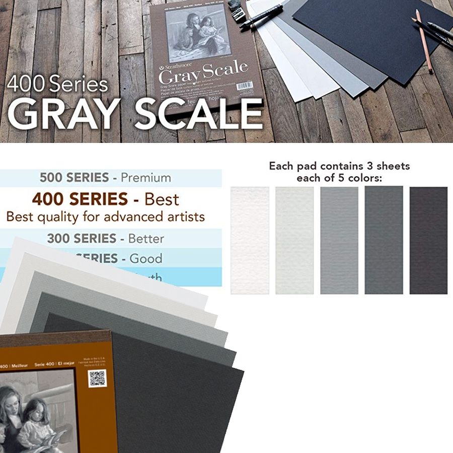 Review: Strathmore Gray Scale and Pastel Paper Pads (400 series)