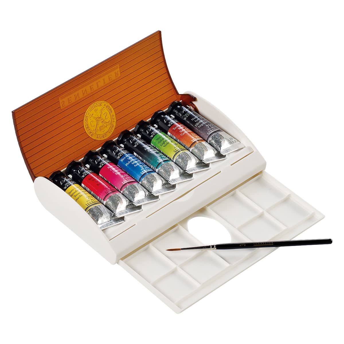 Sennelier French Artists' Watercolor Set - Iridescent, Metal Case, Set of  12 colors, 10 ml tubes 