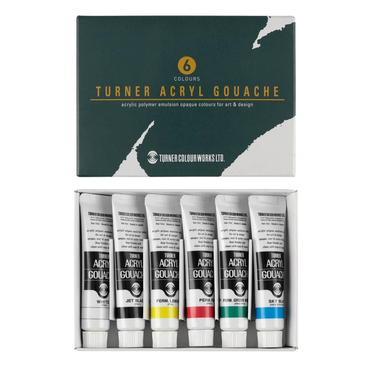 Turner Acrylic Paint Set Artist Acryl Gouache - Super Concentrated Vibrant  Acrylics, Fast Drying, Velvety Matte Finish - [Set of 18 | 20 ml Tubes]