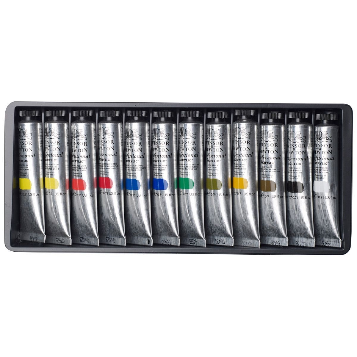 W & N Starter Set of 12, Professional Acrylics, Assorted Colors