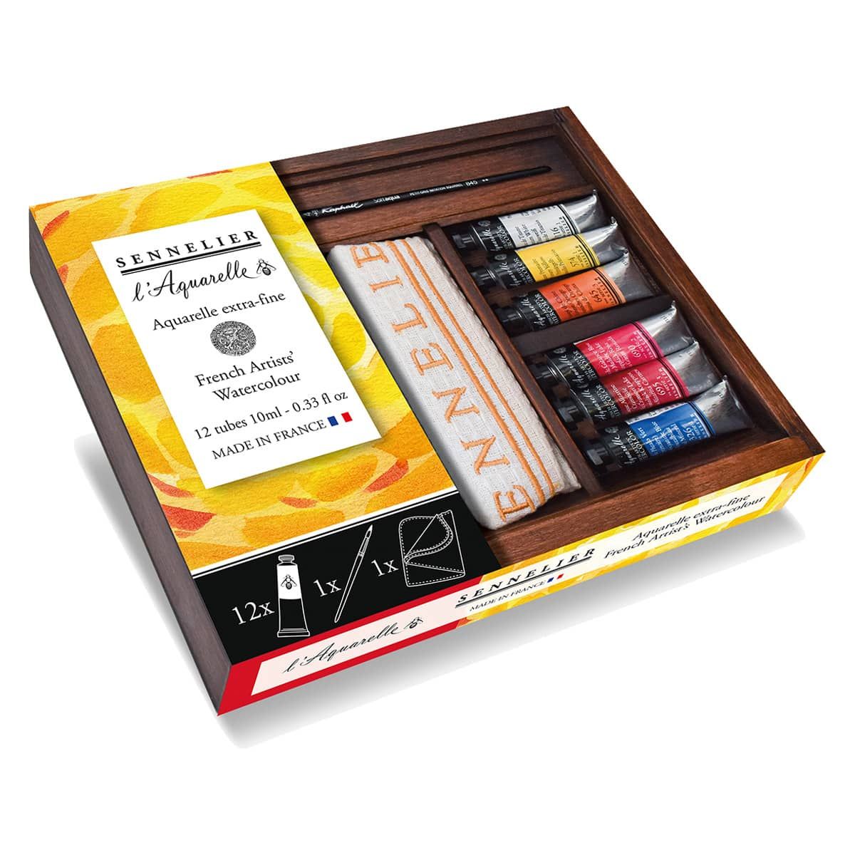 Color More 102 Piece Deluxe Art Creativity Set- 2 x 50 Page Sketch Book,1 x  24 Page Watercolor Pad,Art Supplies in Portable Wooden