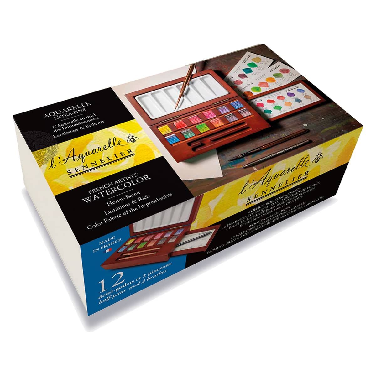 Sennelier French Artists' Watercolor Sets, 98-Color Complete Wood Set -  Endeavours ThinkPlay