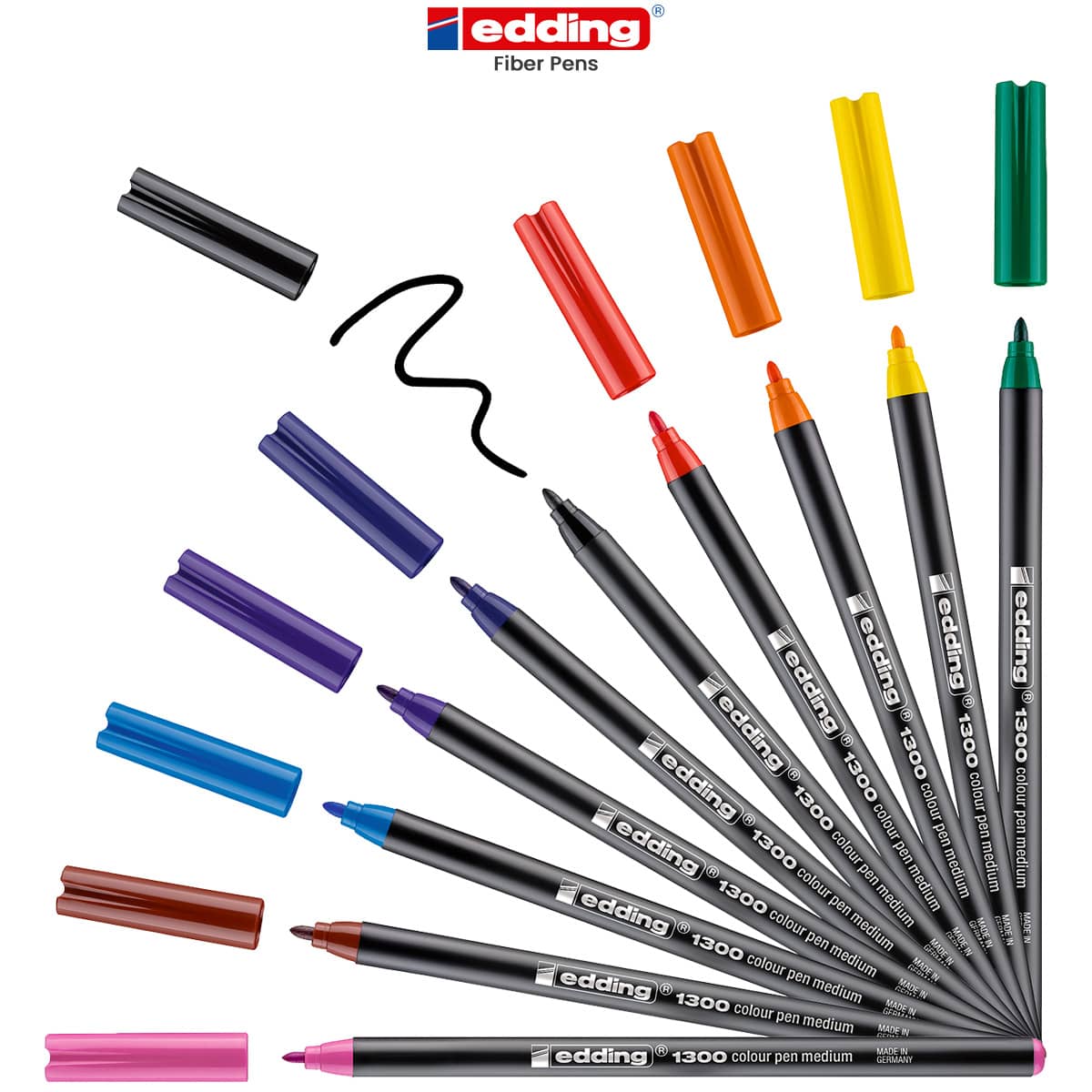 edding 1200 glitter pens - pastel colours - 4 fibre-tip pens with intensive  glitter effect - round nib 3 mm - for precise writing, sketching and