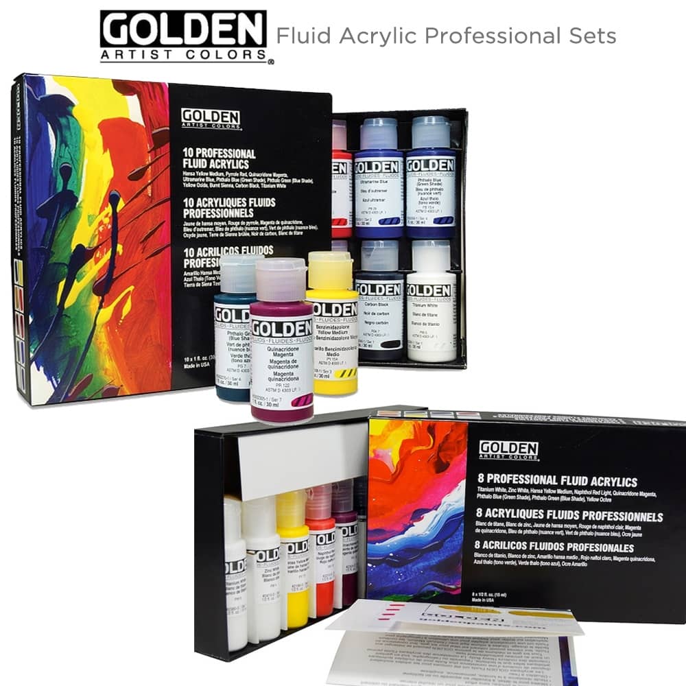 Daler Rowney System3 29.5ml 10-Tube Fluid Acrylic Paint Set - Acrylic  Pouring Paint Supplies for Artists and Students - Vivid High-Flow Artist  Paint