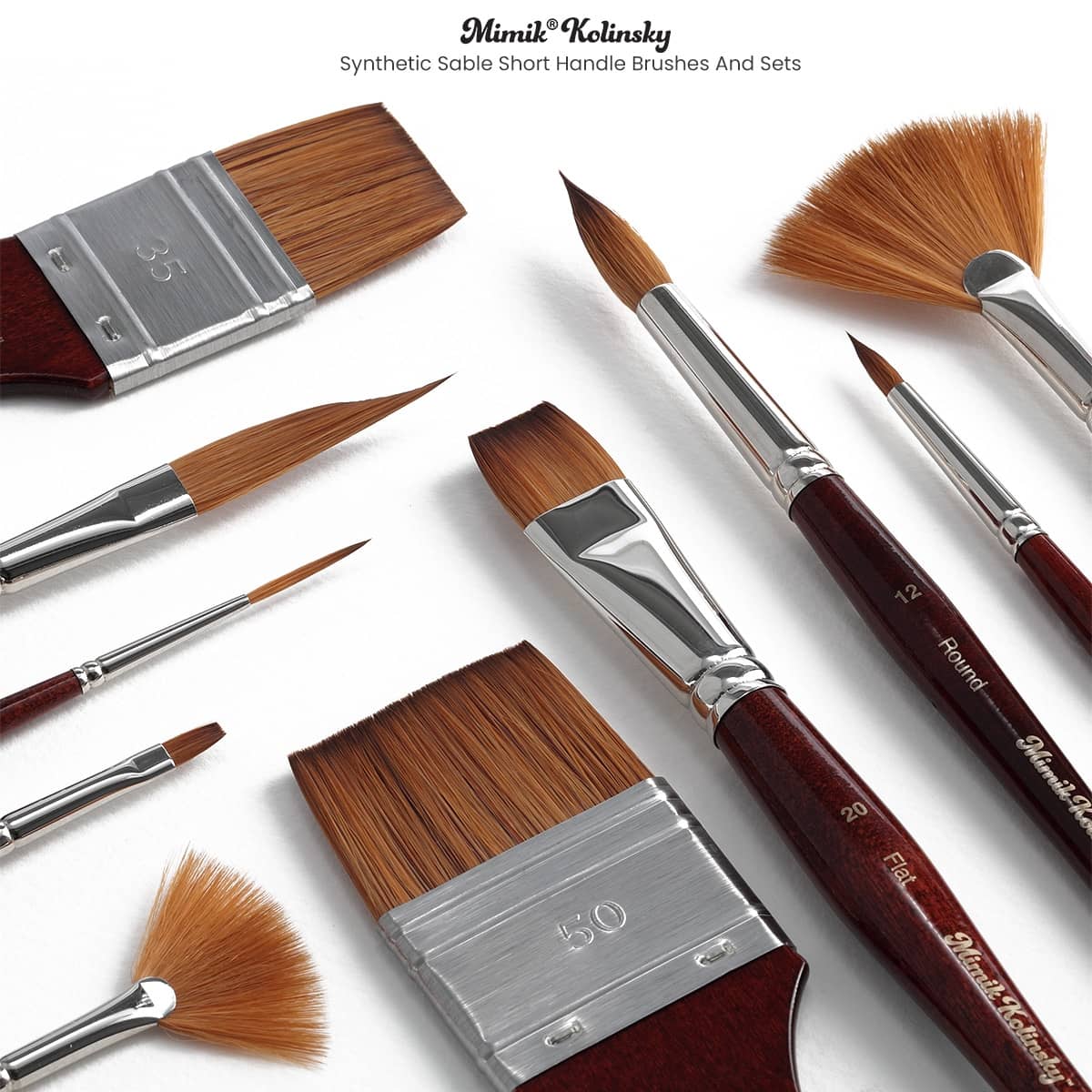 Synthetic Sable Short Handle Brushes