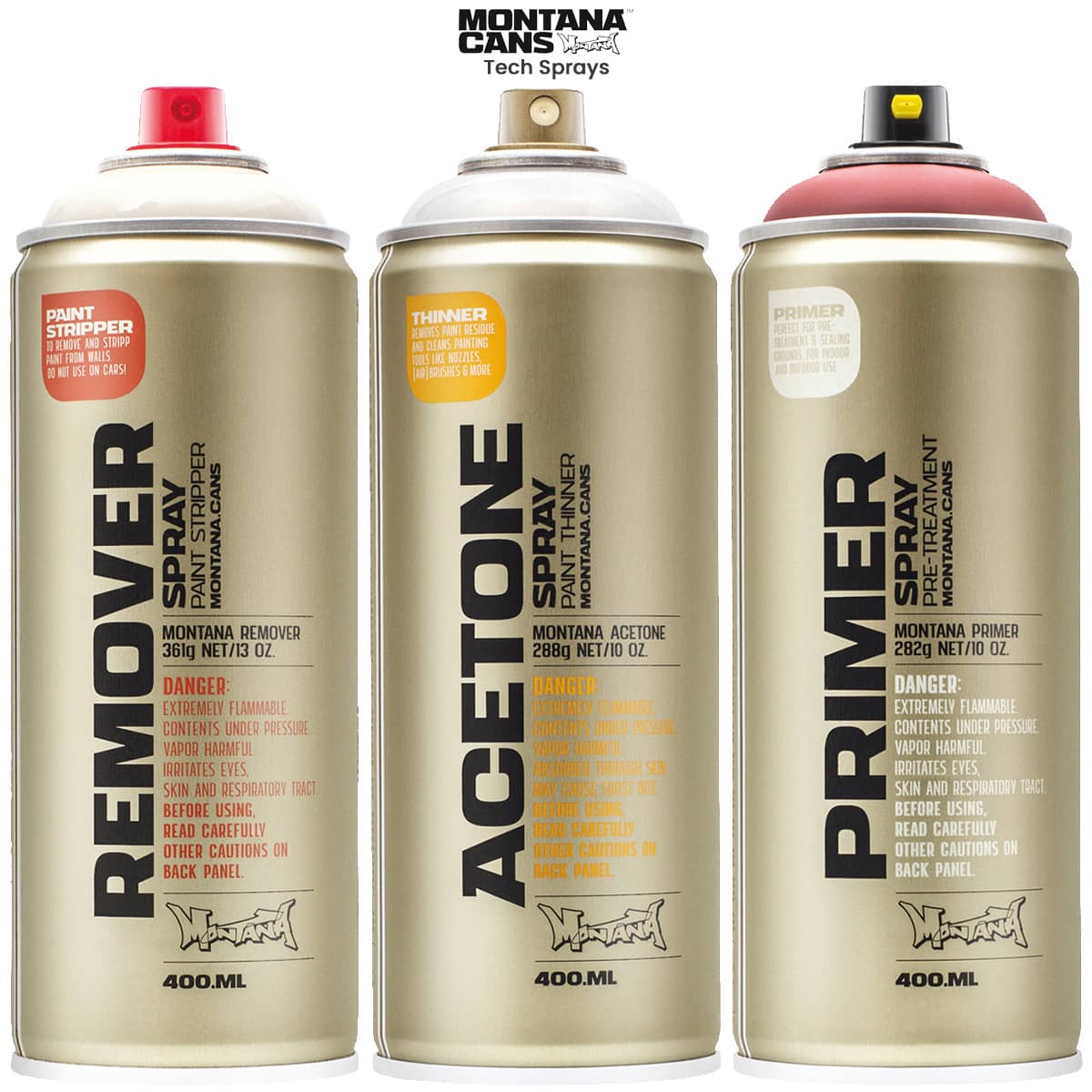 Montana Gold Premium Spray Paint 400ml Main Colors Set of 12