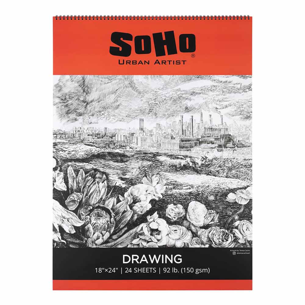  Strathmore 400 Series Heavyweight Drawing Paper Pad, Top Wire  Bound, 18x24 inches, 24 Sheets (100lb/163g) - Artist Paper for Adults and  Students - Charcoal, Colored Pencil, Ink, Pastel, Marker : Arts