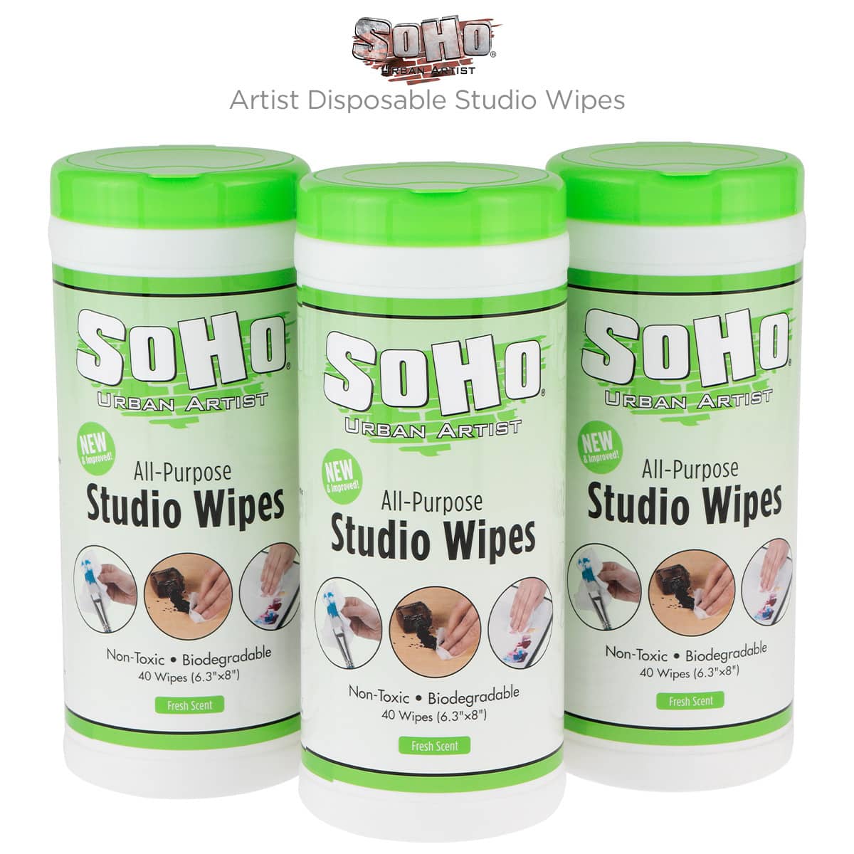SoHo Urban Artist Disposable Studio Wipes 3 Pack