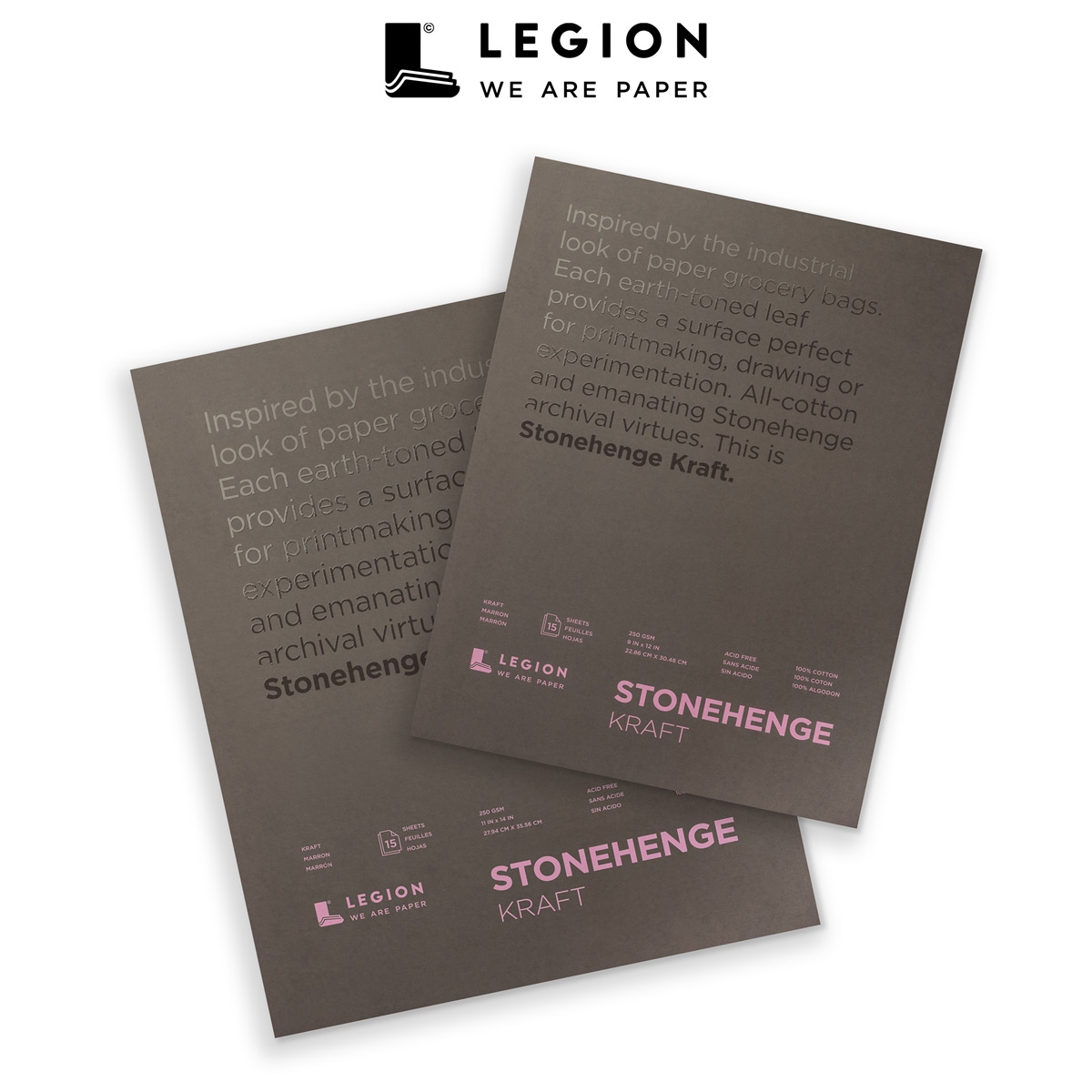 Stonehenge Papers : 250 gsm : 22 x 30 in : Vellum-Like, 2 Deckled Edges