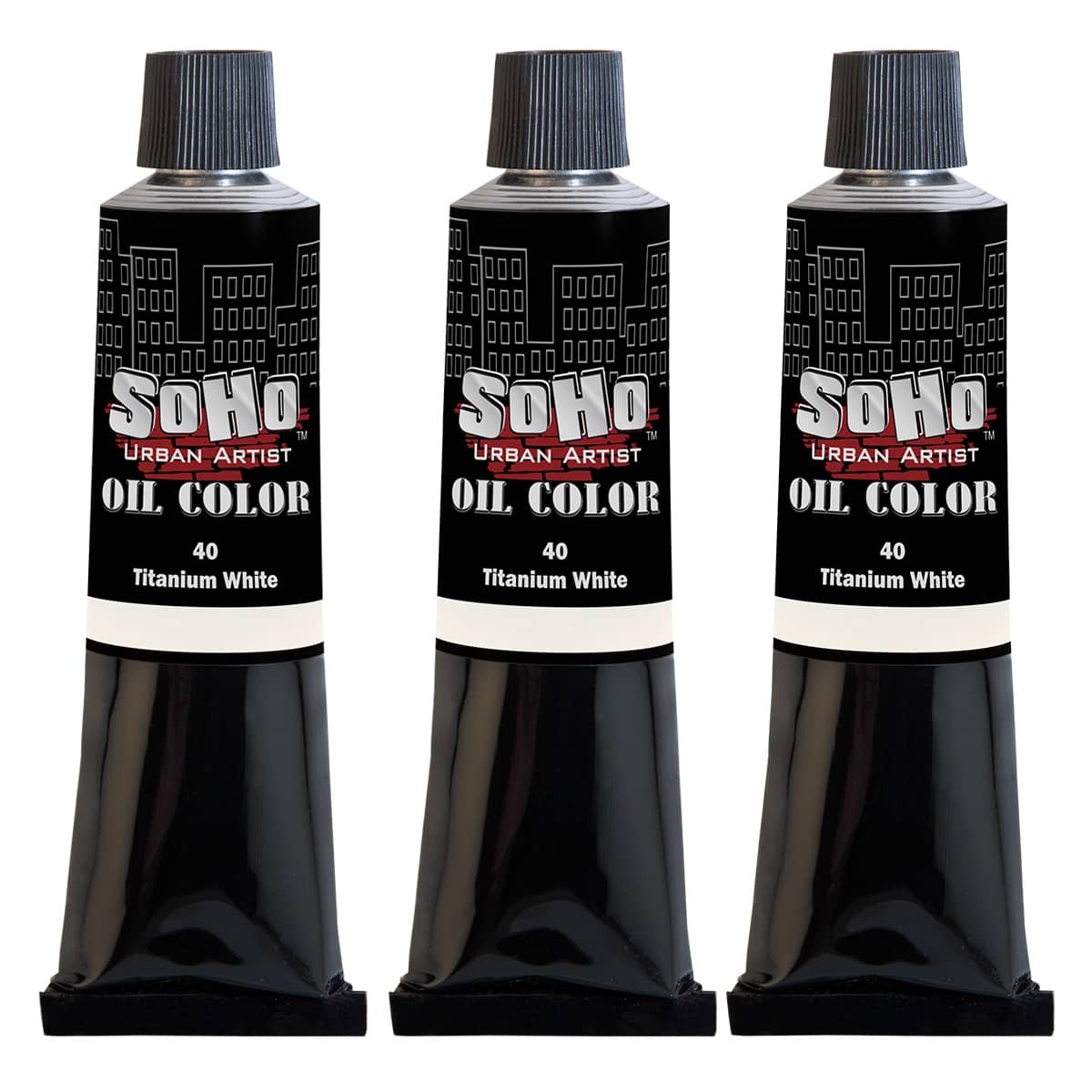 SoHo Artist Oil Color Titanium White Bonus 3 Pack, 170ml tubes