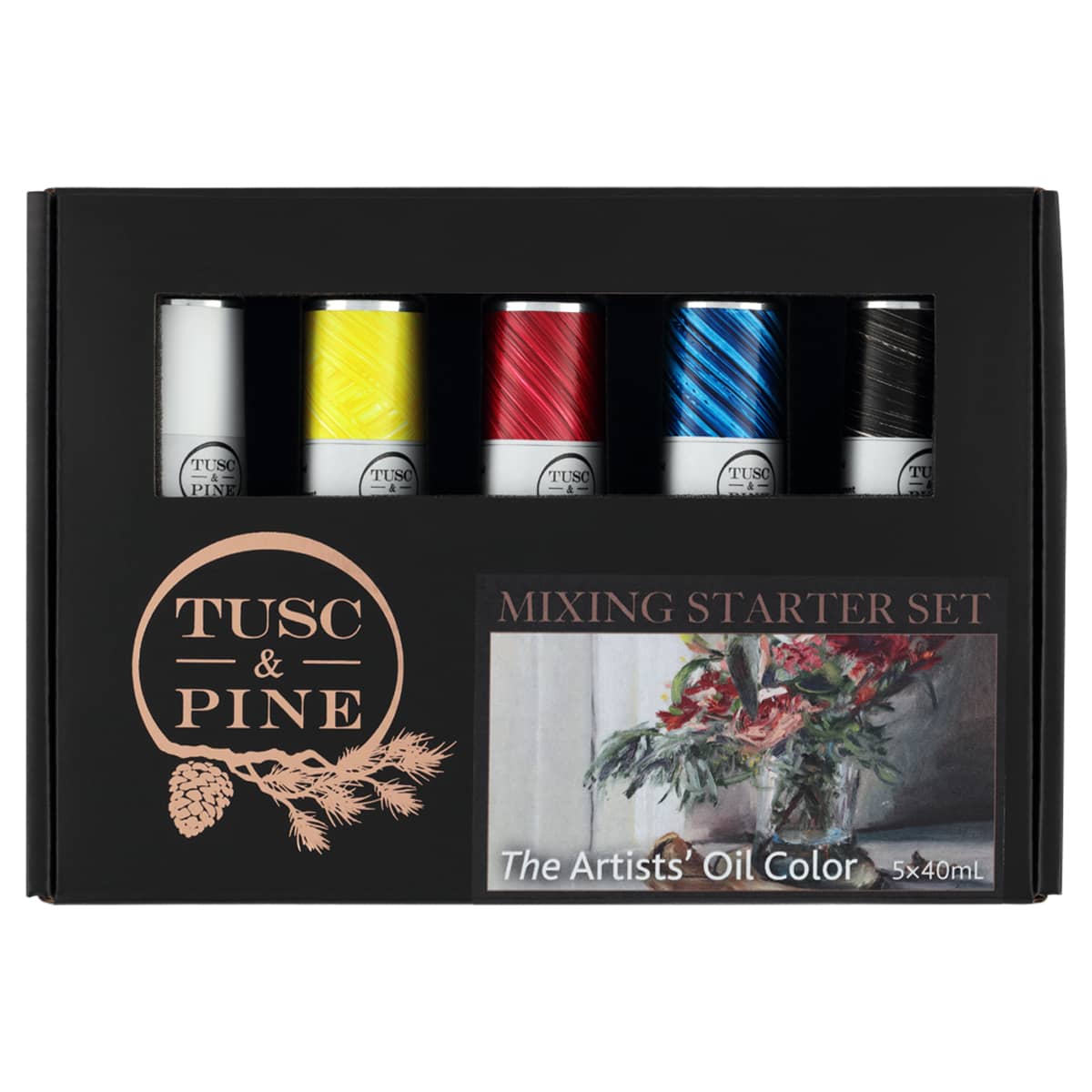 Tusc & Pine Oil Color Mixing Colors Starter Set of 5, 40ml Tubes