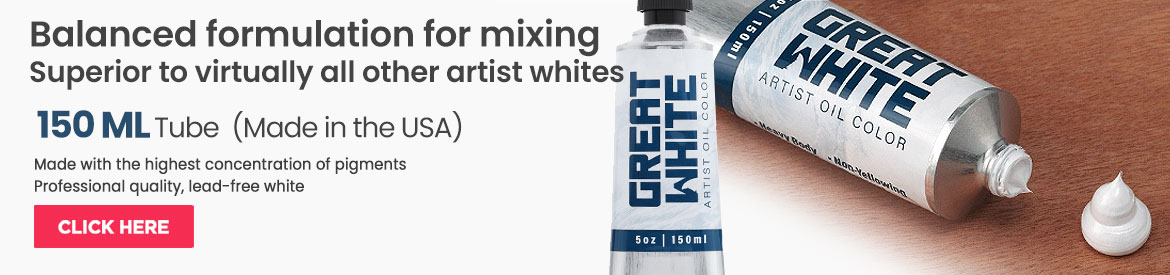 Great White Artist Oil Paint, 150ml White Paint