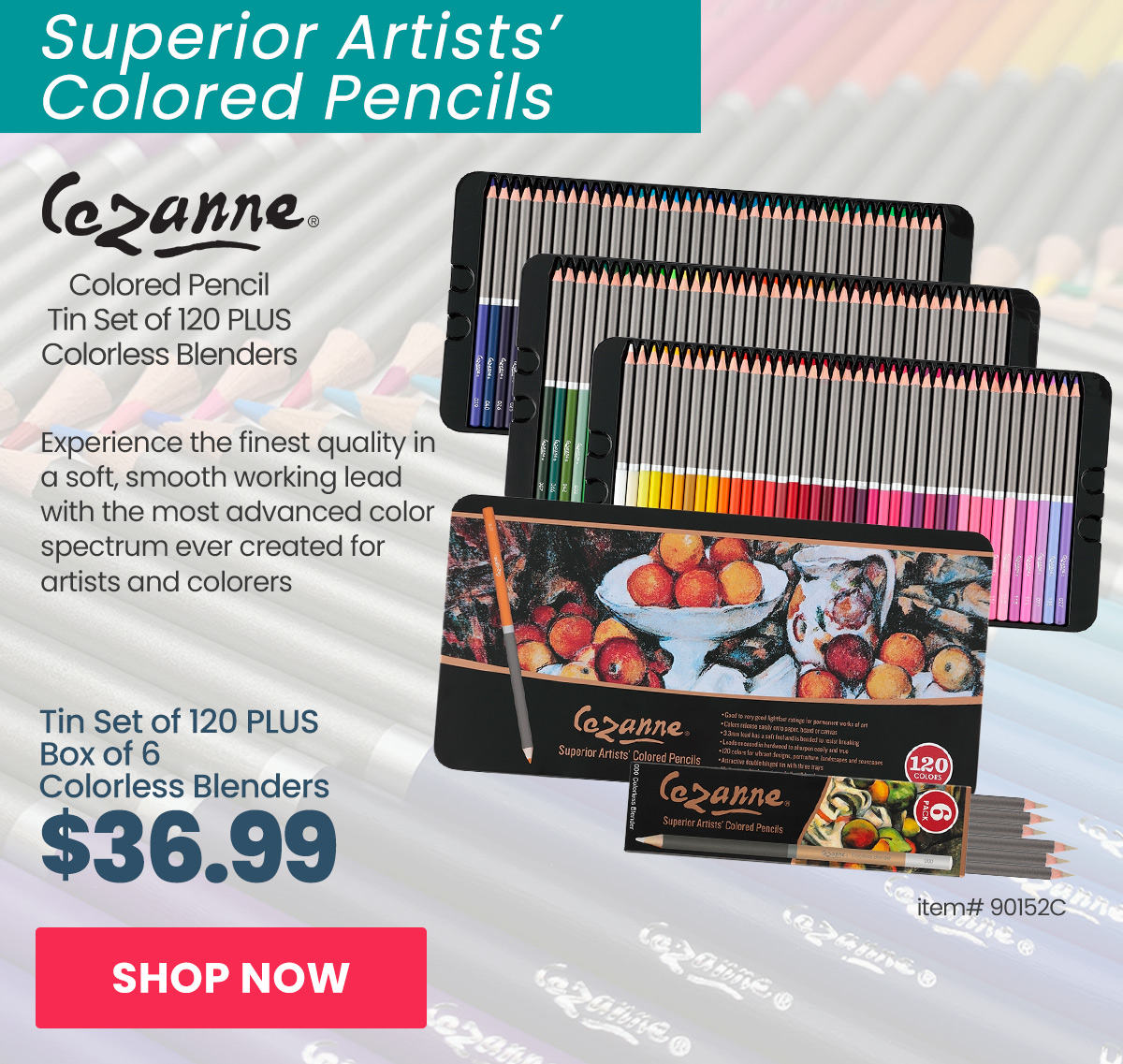 Cezanne Premium Watercolor Pencil Set of 120 with Blenders