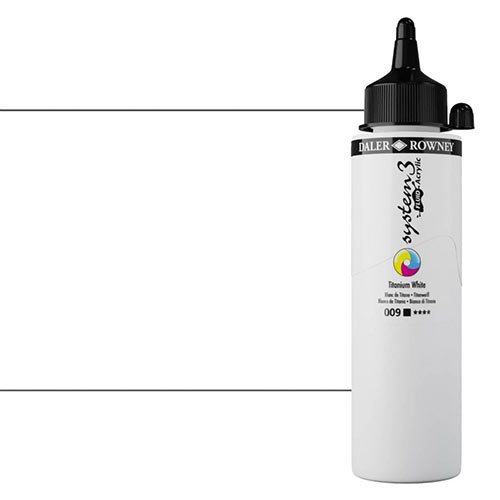 FREE* Daler-Rowney System 3 Fluid Acrylic 250ml bottle of Titanium White