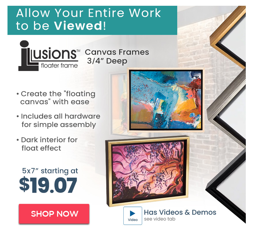 Illusions Floater Canvas Frames 3/4 Deep 
