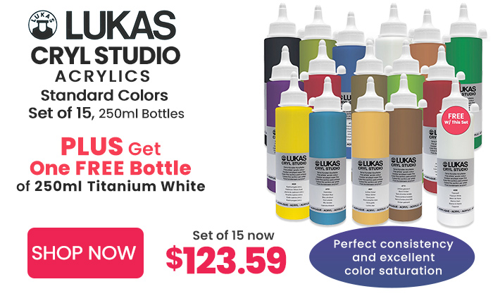  LUKAS CRYL Studio Acrylic Standard Colors Set of 15 + WHITE